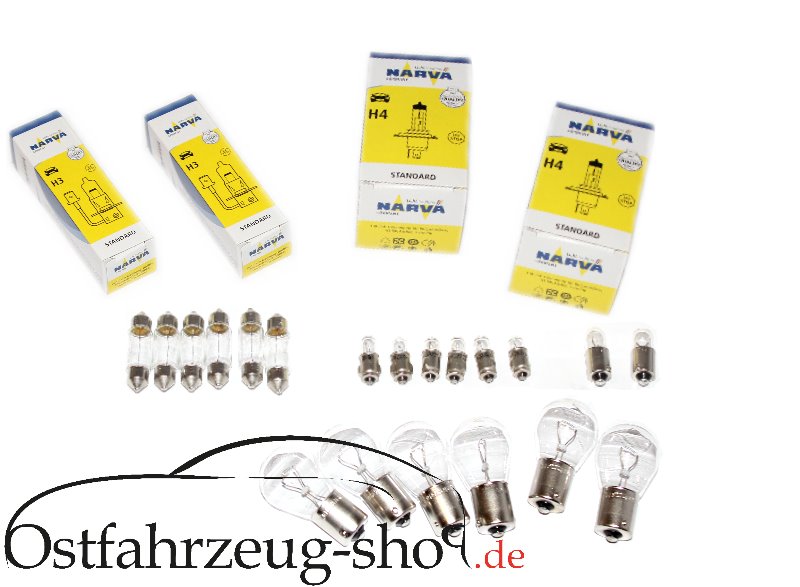 24-teilig Glühlampen-Satz 12 Volt, H4 für Trabant 601