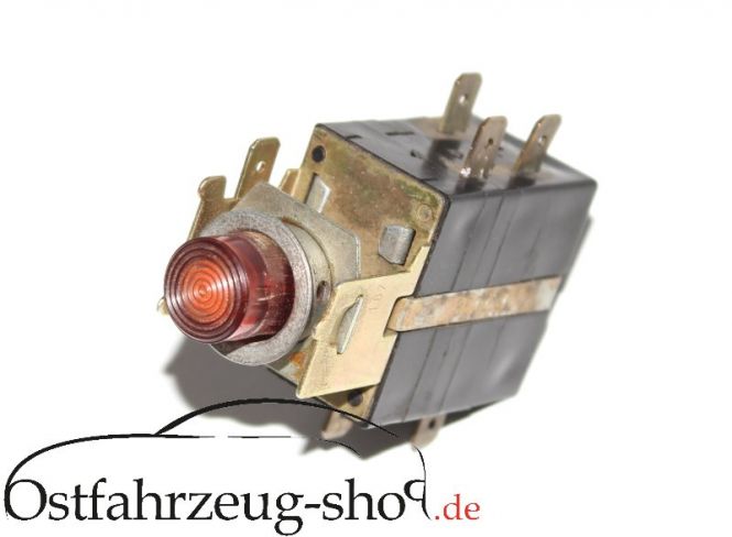 12V Warnblickschalter mit Kontrollleuchte rund Ausbauteil für Trabant 601 