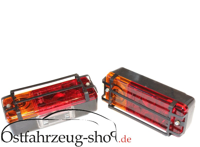 original Rückleuchten Satz ink. Gitter für Trabant Kübel